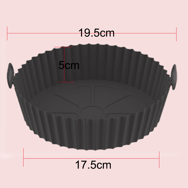 Revestimientos de silicona para freidora de aire, cesta, contenedor reutilizable, accesorios, bandeja para horno, Pizza, pollo frito, molde Protector para hornear, herramienta de cocina: Verde claro