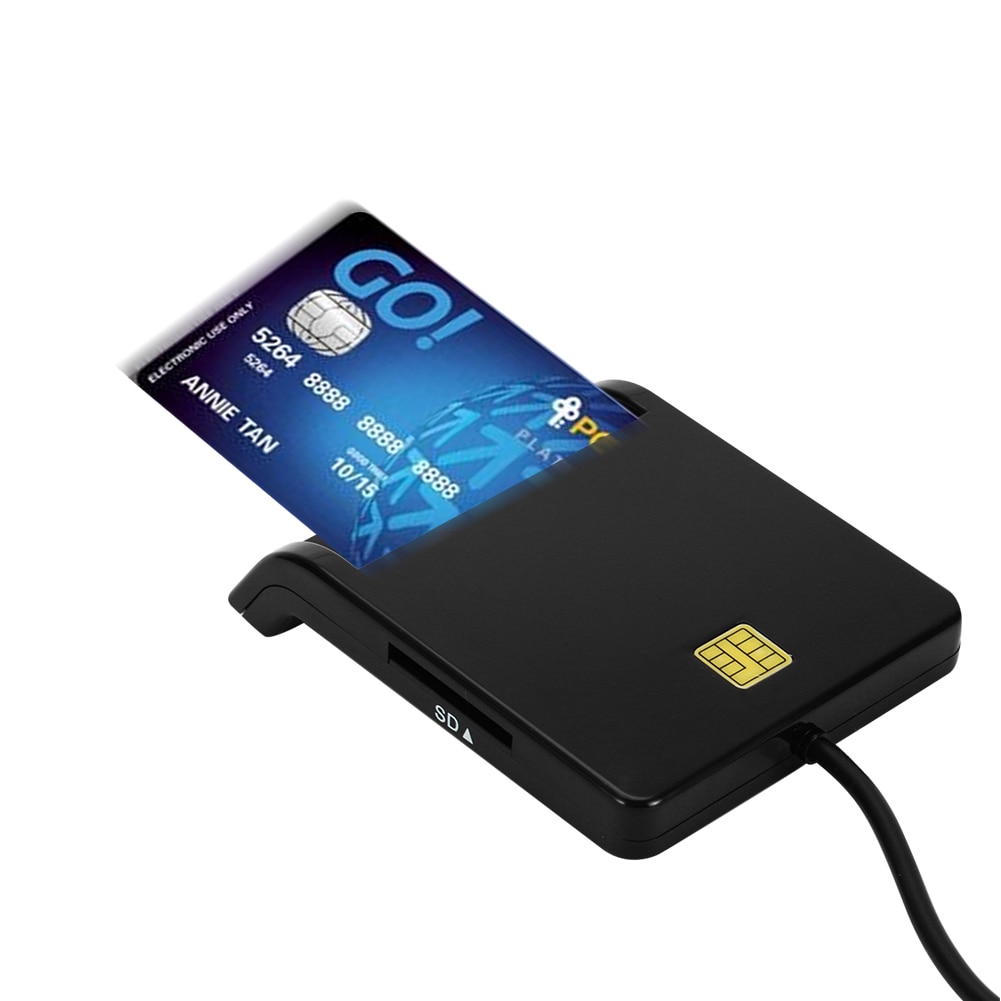 Universal usb 2.0 smart kortlæser til bankkort cac ic id sim dnie atm kortlæsere usb-ccid iso 7816 til windows 7 8 10 linux