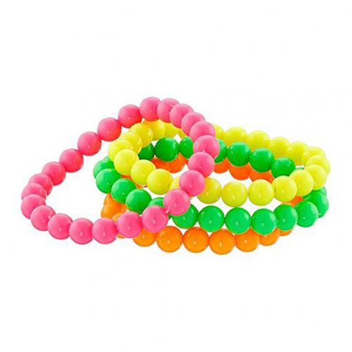 4 Uds. De hilo de cuentas de Color neón collares pulseras joyas accesorios de vestido de collar y pulsera accesorios de Cosplay: 20cm 4pcs