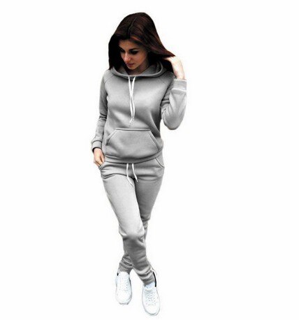 Autumn Tracksuit Long Sleeve Thicken Hooded Sweatshirts Long Pants Winter 2 Piece Set Casual Sport Suit Women Tracksuit Set