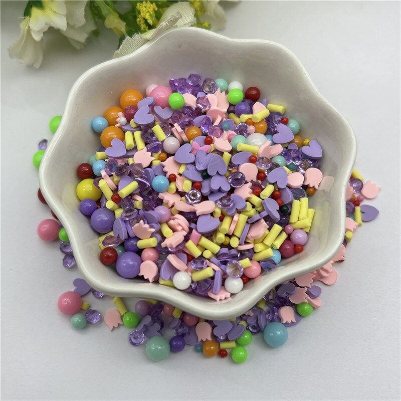 20G Paars Liefde Mengen Sneeuw Voor Hars Diy Benodigdheden Nagels Art Polymer Clear Clay Accessoires Diy Pailletten Plakboek Shakes craft
