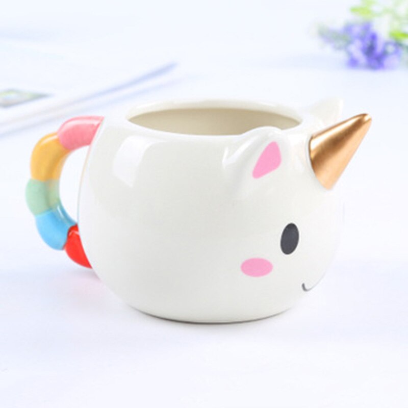 Einhorn Becher 300mL Regenbogen Pferd Einhorn Tassen Tasse Niedlichkeit 3D Einhorn Keramik Kaffee Becher Gold/Kupfer Stereo niedlich Einhorn Tassen