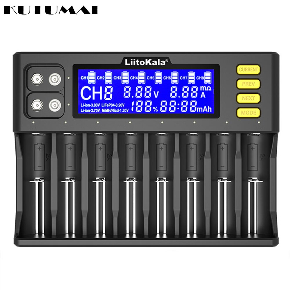1-Slot 2 4 8 Slots 18650 Battery Charger LCD Display Li-ion 3.7V NiMH 3.2V IMR 3.8V Charger For 18650 26650 21700 26700 AA AAA