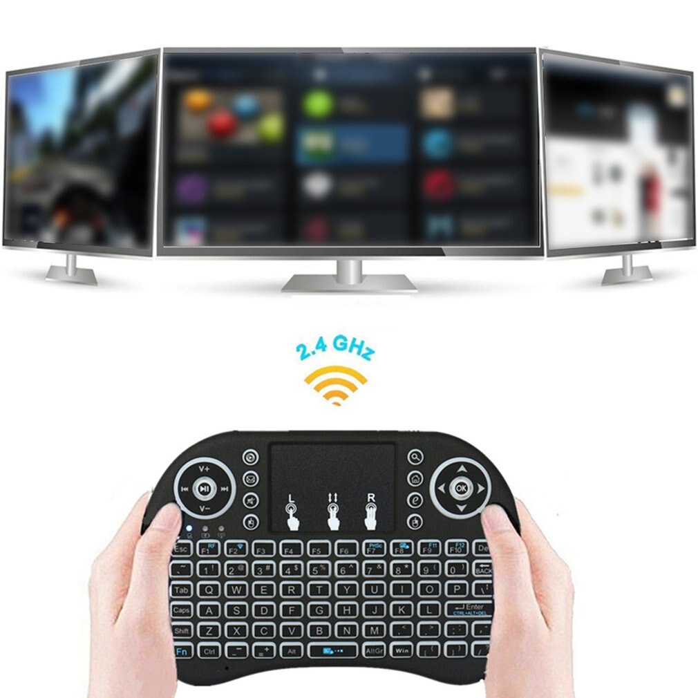 I8 Backlight Mini Wireless Keyboard 2.4Ghz Met Touchpad Toetsenbord Muis Voor Raspberry Pi 3 Rpi 2 Mini Pc Smart tv Android Tv Box