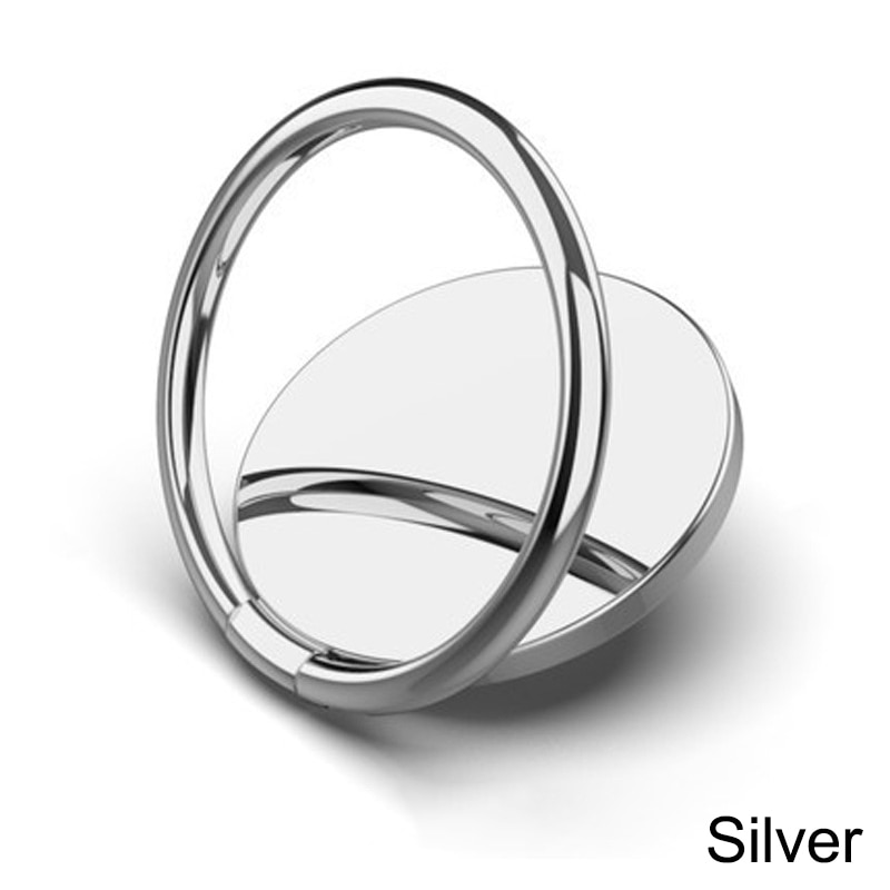 Magnetic rotabl mobile phone holder stand for iPhone Samsung Car Metal finger ring phone stand bracket car phone holder bracket: A-Silver