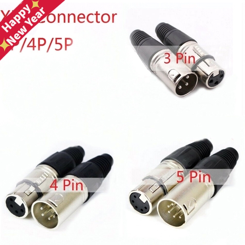 Mannelijke & Vrouwelijke 3-Pin 4-Pin 5-Pin Xlr Microfoon Audio Kabel Plug Connectors Kanon Kabel terminals