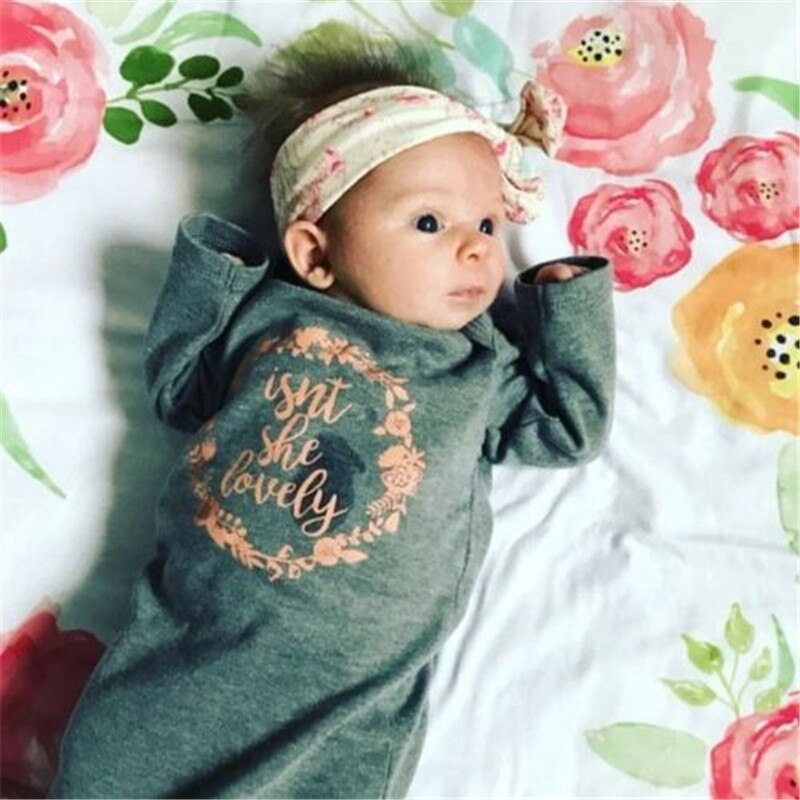 Newborn Cotton Swaddle Letter Printing Blanket Baby Wrap Swaddling Blanket+Bow Headband