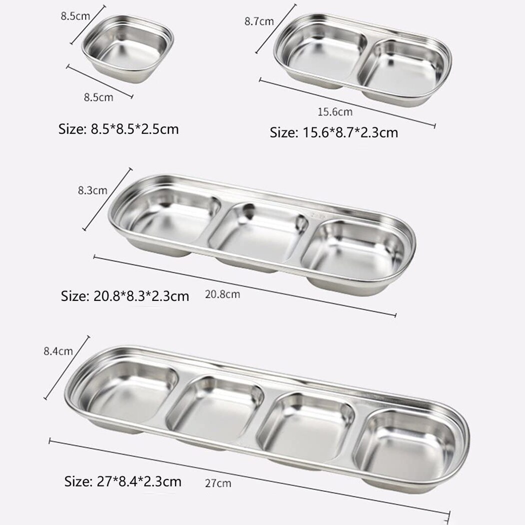 Korean Saucer Stainless Steel Sauce Dish Seasoning Dish Dipping Bowl For Sauce/salt/vinegar Tableware Kitchen Tools