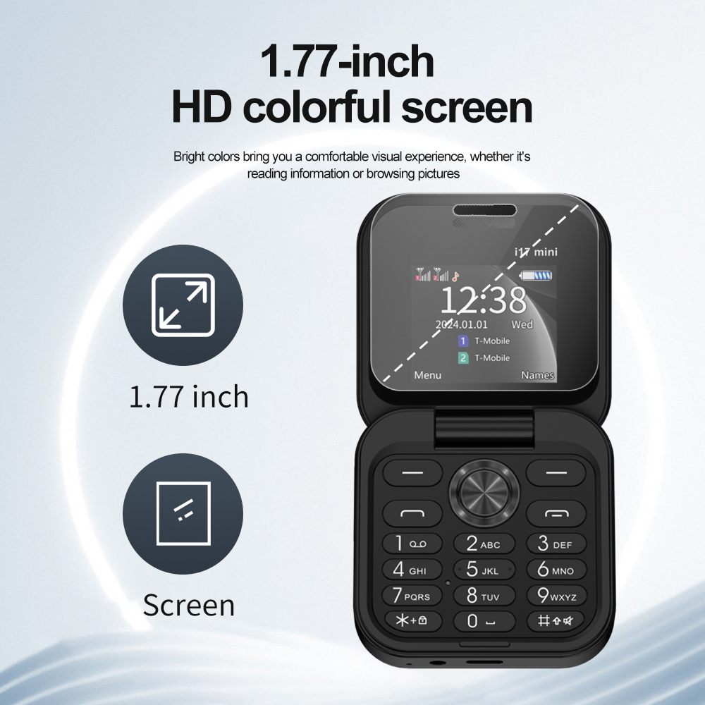 SERVO i17 Mini kippen praktisch 2G Netzwerk 1,77 Zoll Bildschirm Dual SIM Taschenlampe Geschwindigkeit wählen FM Radio Kleine faltbare Telefon