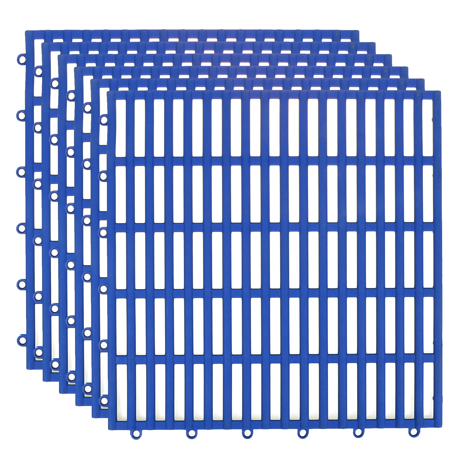 Interlocking Non Slip Drainage Floor Tiles, PVC Bath Shower Floor Mat for Bathroom, Kitchen, Toilet ,Pool Wet Areas Splicing Mat: Blue