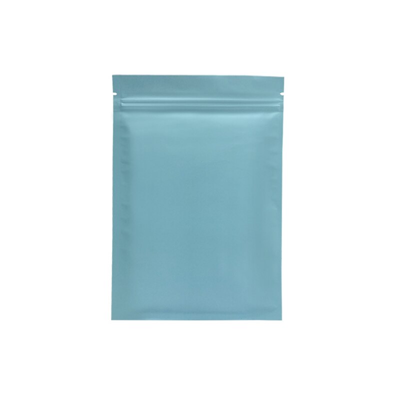 Mat Zwart Wit Roze Smeltlasbare Ziplock Verpakking Zakje Hersluitbare Platte Aluminium Folie Zip Lock Plastic Zakken 100 Stuks: 7x10cm / Matte Blue