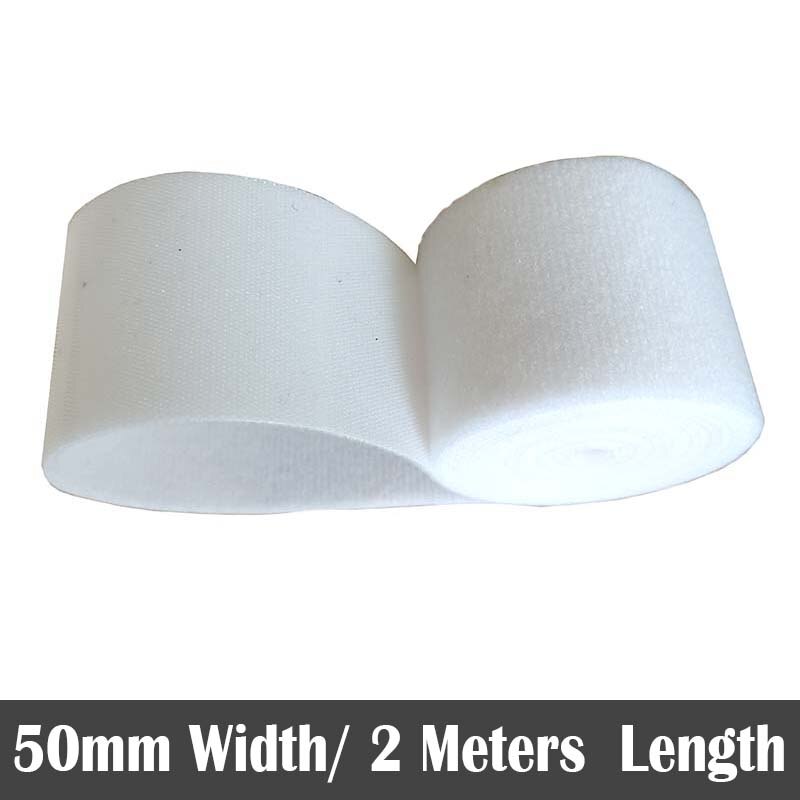50mm * 2m Kabel Krawatten Magie Klebstoff Verschluss Band Haken und Schlaufen Clip Draht Linie Tabelle Band Klebrige Band Farbe: Weiß