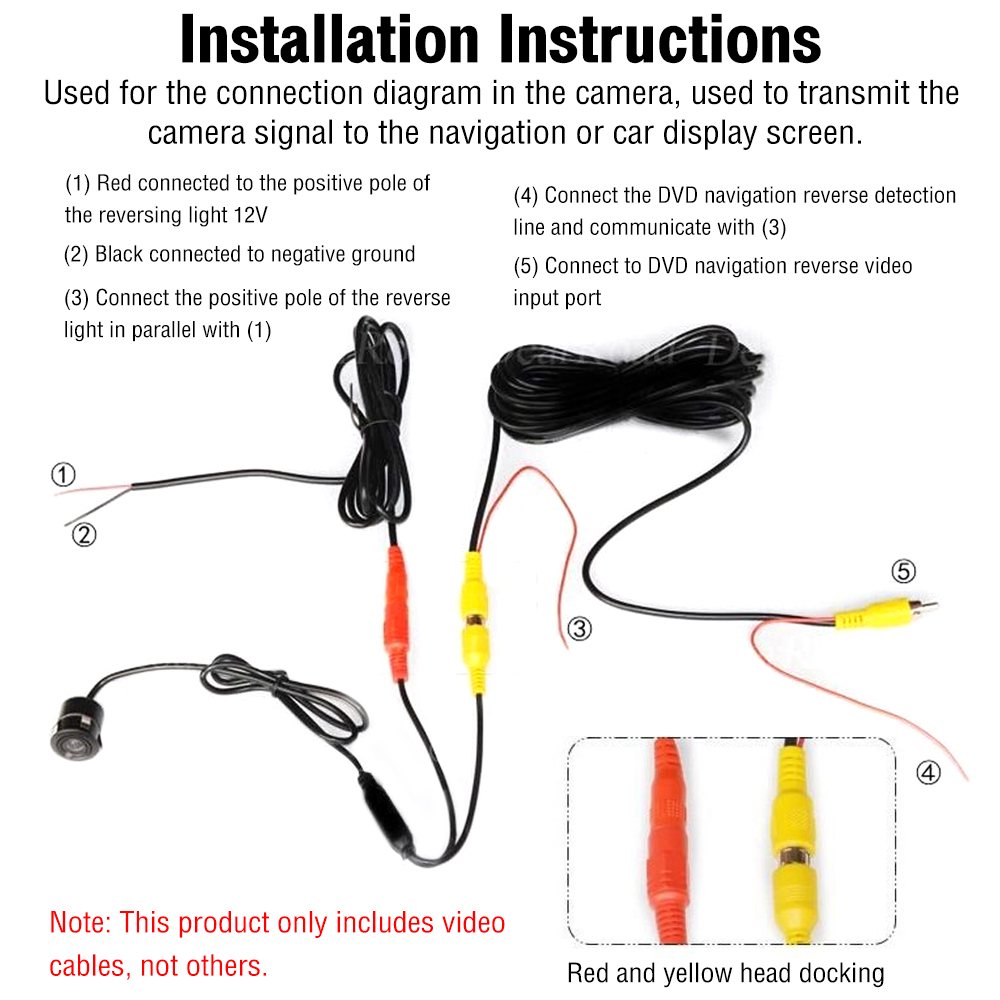 Cable de vídeo RCA de 6M/10M/20M para cámara de visión trasera de coche, Cable Universal para conectar cámara de marcha atrás con Monitor Multimedia para coche
