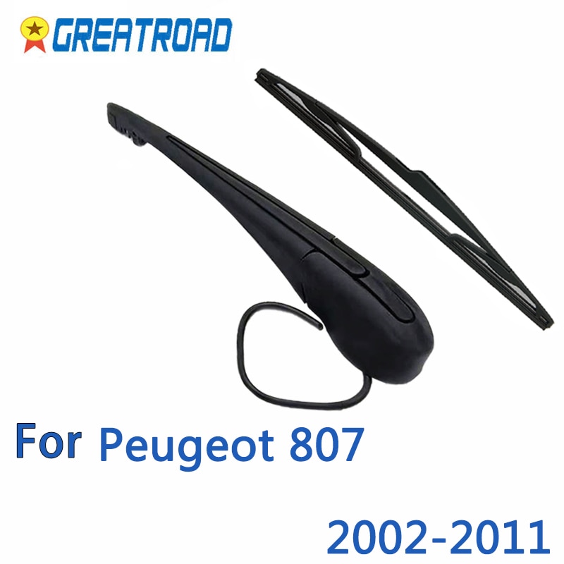 Wiper 14&quot; Rear Wiper Blade &amp; Arm Set Kit For Peugeot 807 2002- MK2 Windshield Windscreen Rear Window