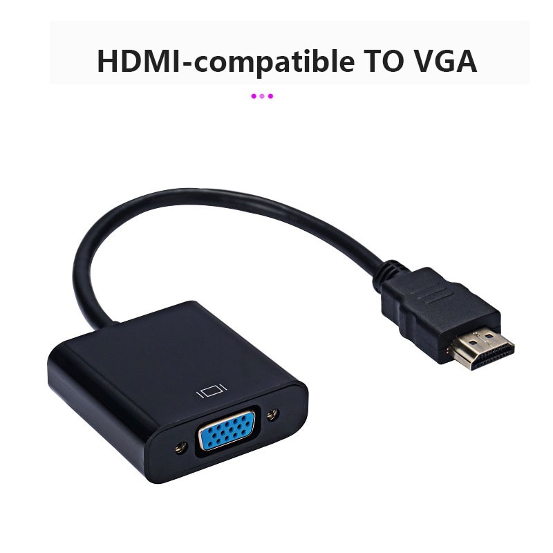 HD HDMI-compatible to VGA Adapter Digital to Analog Converter HDMI-compatible Male To VGA Female Converter Cable For PC Laptop