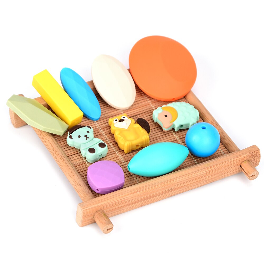 Anneau de Dentition en Silicone, Perles Souris, pour Bébé, Alimentaire, Coloré, Collier à Mâcher, Bracelet, Fabrication de Bijoux, 10 Pièces