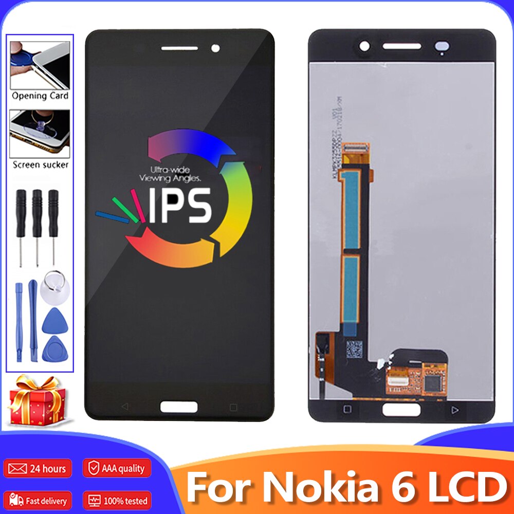 5,5 "Original pantalla LCD para Nokia 6 TA-1021 TA-1033 TA-1025 LCD MONTAJE DE digitalizador con pantalla táctil para Nokia 6 n6 LCD Replacement