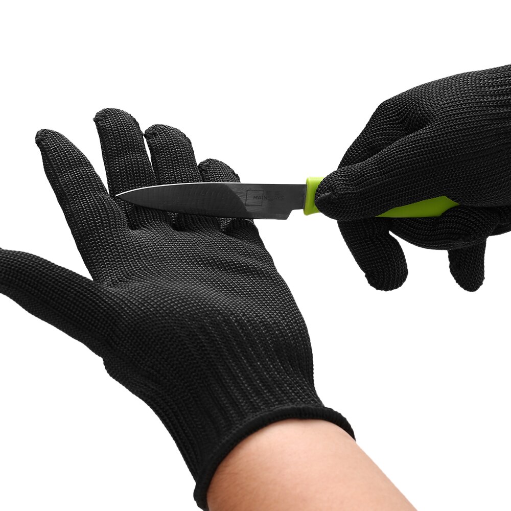 Guantes resistentes al corte de acero inoxidable de 5 niveles de protección guantes de corte de seguridad Anti-corte para el trabajo en la cocina