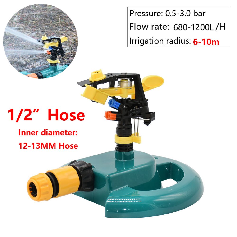 Garden Lawn Rotary Watering Sprinklers With Nozzle Support Automatic 360 Degrees Farm Rocker Sprinkler Irrigation Water: A x 1I2