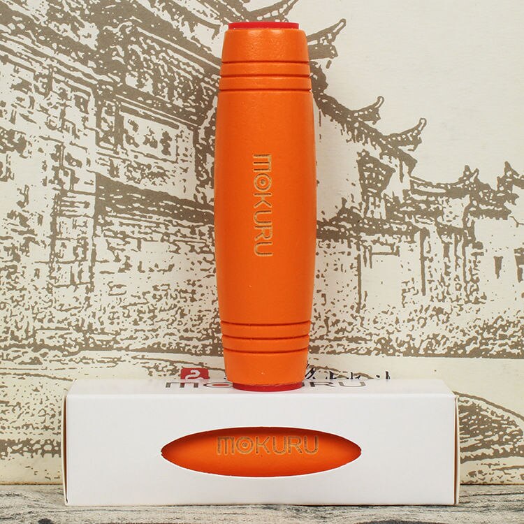 Wooden Fidget Hand Spinner Funny Stress Reliever Flip Stick Hand Decompression Concentrate Toy Japanese Rolling Stick Toy L0271: Orange
