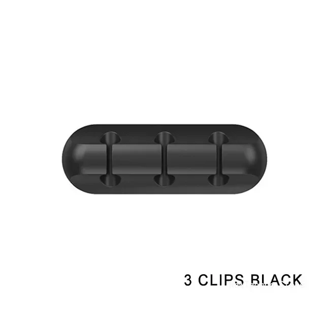 Cable Organizer Silicone USB Cable Winder Desktop Tidy Management Clips Cable Holder for Mouse Headphone Wire Organizer: WHITE
