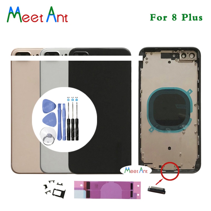 Carcasa trasera de AAA para iphone 8 8G / 8 Plus 8 Plus, carcasa para chasis de puerta trasera, Marco medio de cristal con CE o No CE