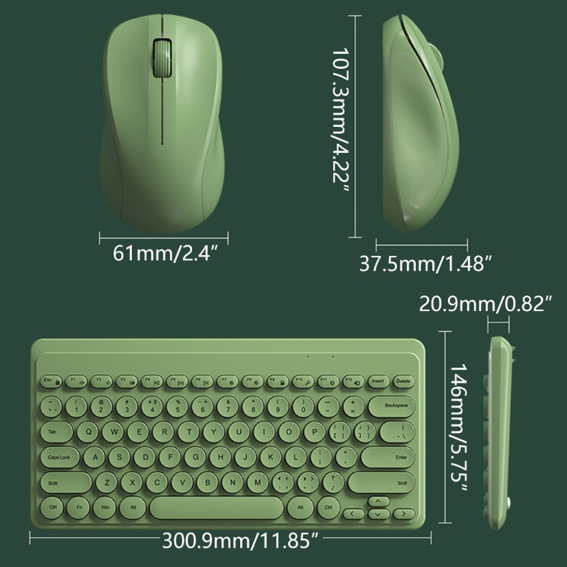 Simple Wireless Keyboard and Mouse Compact Quiet Full-Size Keyboard Mouse Combo with USB Receiver for Laptop Notebook