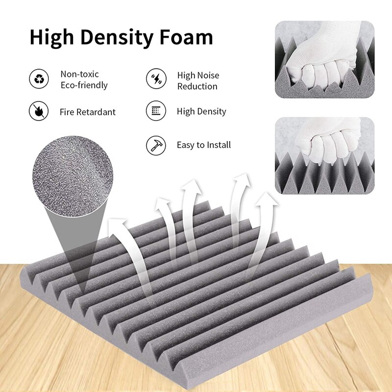 24Pack 1 Inch X 12 Inch X12 Inch Soundproof Foam Panels Sound Absorbing Insulation for Recording Studio, Gaming Room