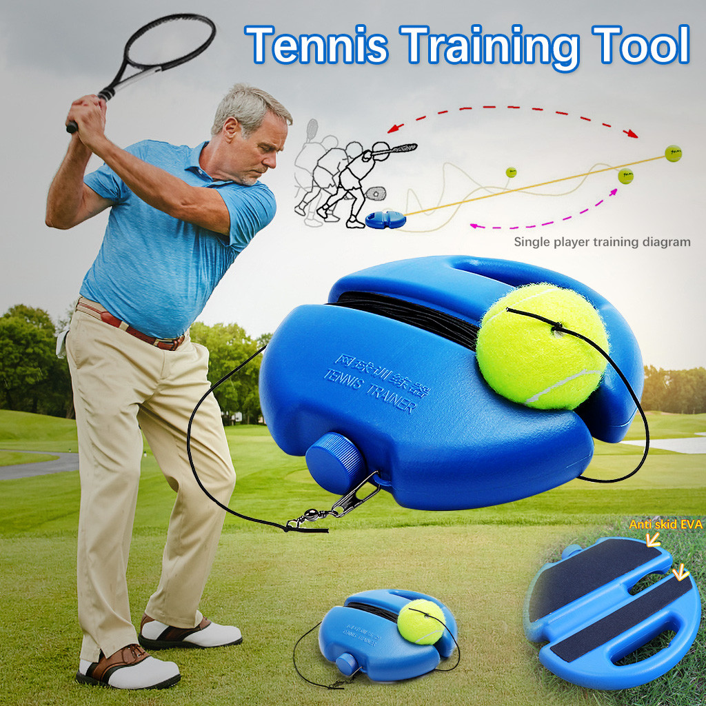 1 Set Tennis Trainer Tennis Base + Training Bal Met Touw Duurzaam Te Gebruiken Trainer Plint Sparring Apparaat Tool # D