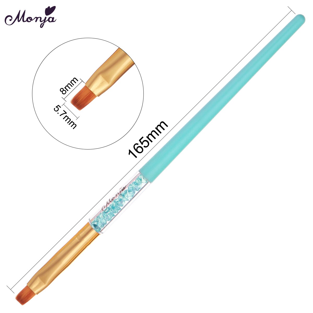 Monja 8 Stijlen Nail Art Franse Strepen Lijnen Lijn Borstel Extension Builder Acryl Uv Gel Tekening Carving Pen Manicure Tool