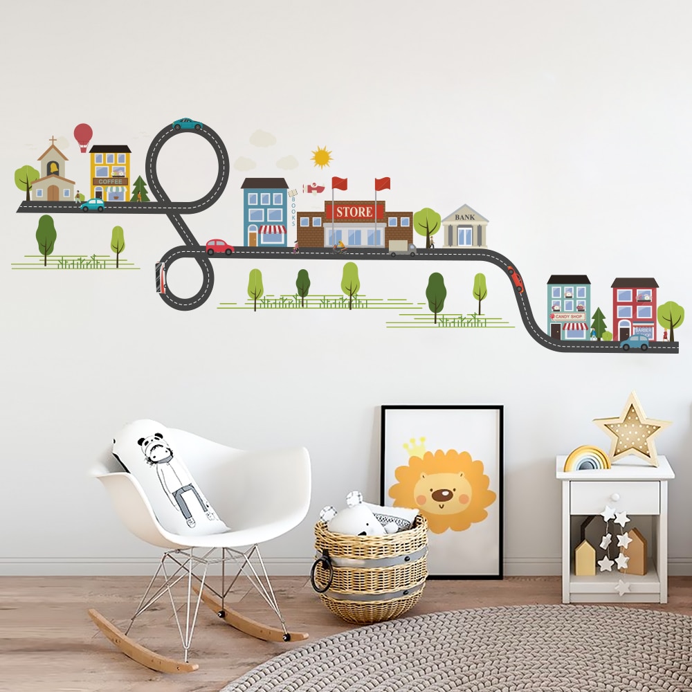 Bedroom wall stickers children's room stickers house school family girls bedroom wall stickers window poster home wallpaper