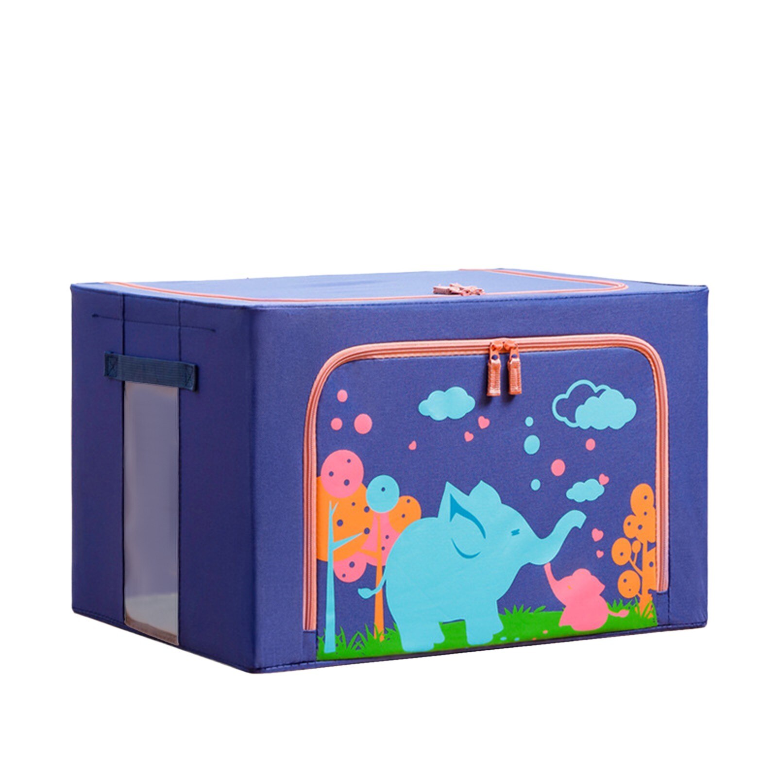 40# Foldable Storage Box Large-capacity Rectangular Organization Linen Fabric With Zipper Moisture-proof Toys Quilt Storage Box: E