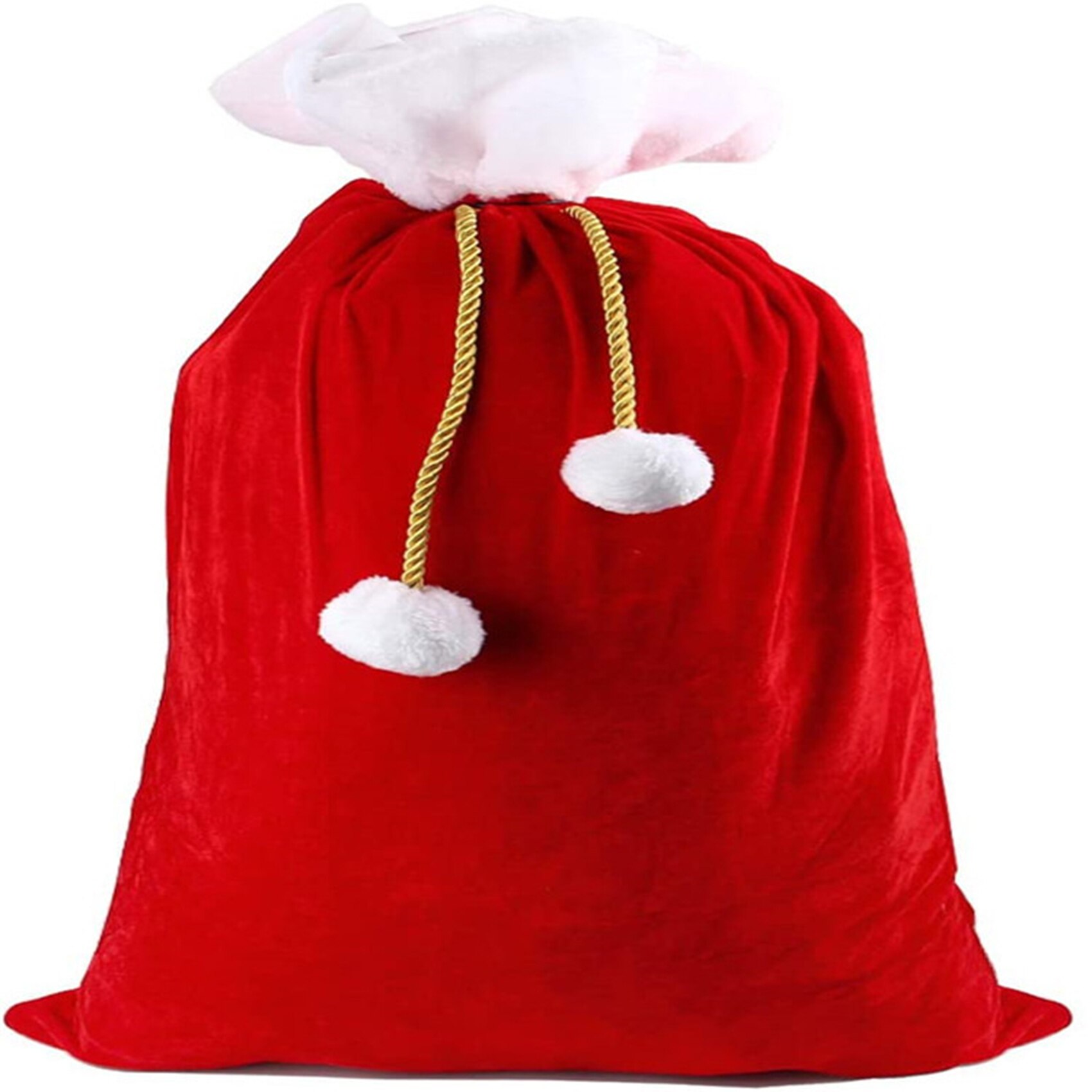 100*70cm Large Size Red Santa Claus Bags Velvet Santa Claus Drawstring Sack Christmas Classic Red Bag Decor: Default Title