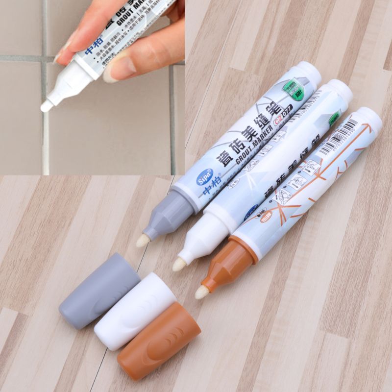 Grout Pen Tile Gap Repair 3 Colors Pen White Tile Refill Waterproof Mouldproof White/Grey/Yellow