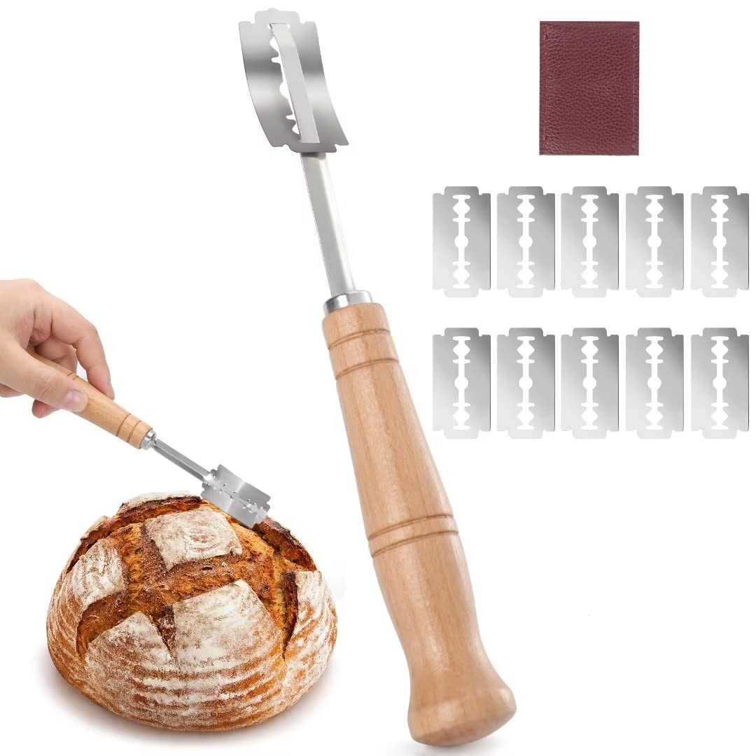 JxLame-Outil de coupe de pâte en acier inoxydable, couteau de marquage avec 5 rasoirs, fournitures de coupe JxLame