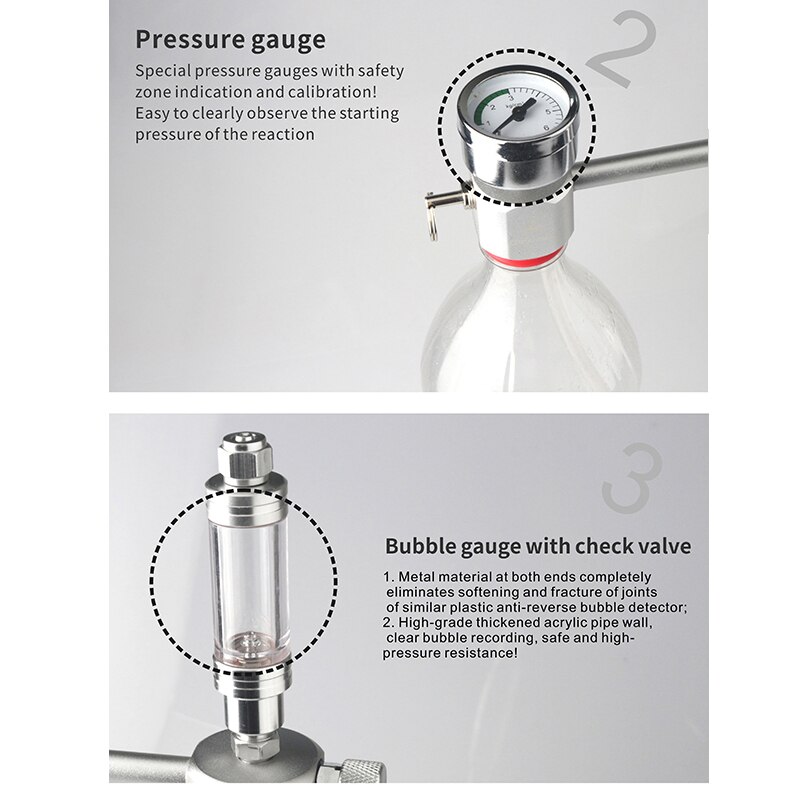 Akvarium  co2 regulatorsystem sett  co2 diffusorgenerator med ventilboble forstøver solenoid fisketank karbondioksid til planter