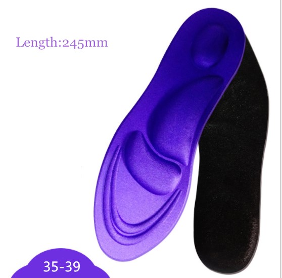 Inlegzolen Stretch Ademend Deodorant Kussen Voor Voeten Man Vrouwen orthopedische Binnenzool Voor Schoenen Zool Spons Hoge hakken Pad Plus size: purple 245mm