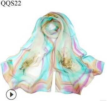 beach flower print Georgette chiffon scarf silk square hijab cool shawl ladies foulard femme Scarves hair bufanda mujer: 5