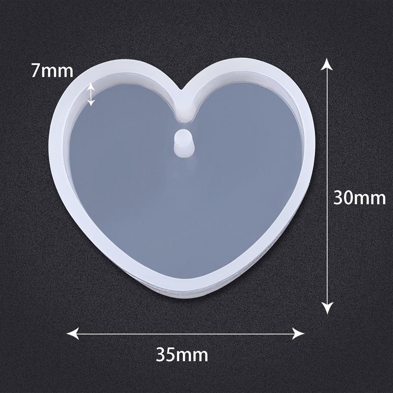 1/6 stuks sleutelhanger hanger siliconen mal set DIY hanger kristal epoxyhars mal ronde rechthoek hangers sieraden maken: Clear