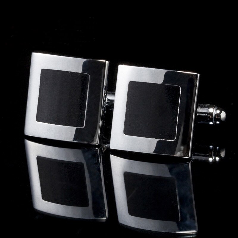 Luxury Silver Color Square Cufflinks French Groomsmen Cufflings For Men Shirt Spinki Jewelry