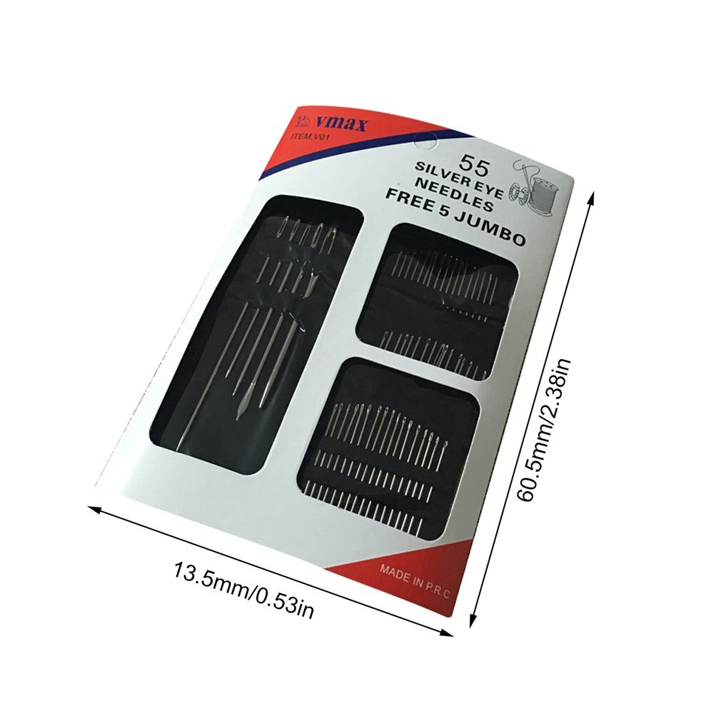 55Pcs Stainless Steel Sewing Needles Pins For Needlework Home Diy Crafts Household Handmade Cross Stitch Sewing Accessories