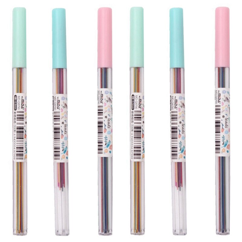 15pcs/set Colorful Mechanical Pencil Lead 0.5 /0.7 Mm Art Sketch Drawing Colored Lead School Office Supplies