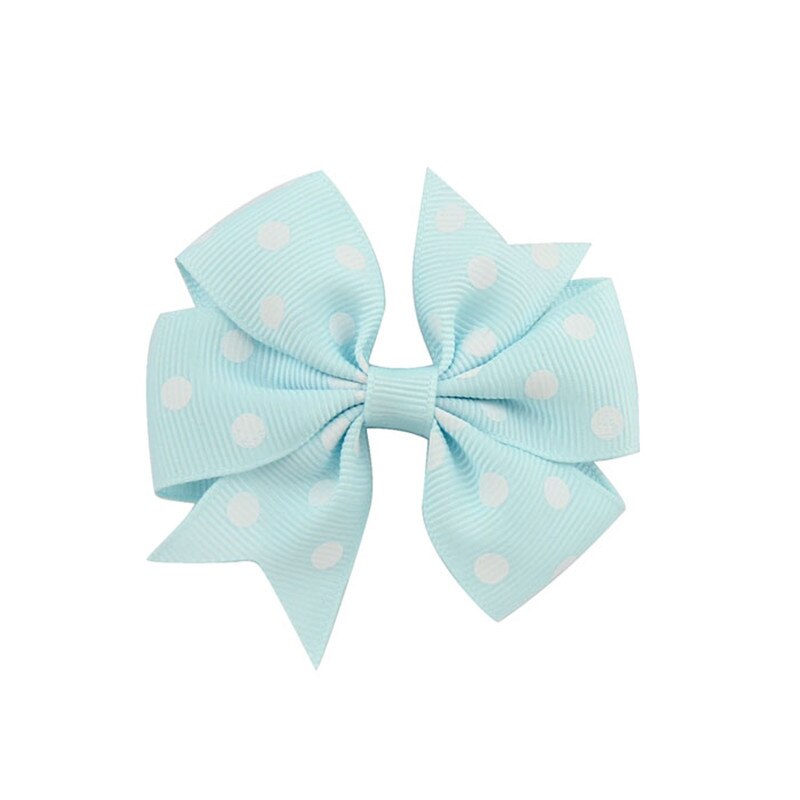 Polka Dot Grosgrain Lint Bows met Alligator Clip Kinderen Meisjes DIY Strikje Haarspelden Baby Haarspelden Hoofddeksels Haar Accessorises: 17 Sky Blue