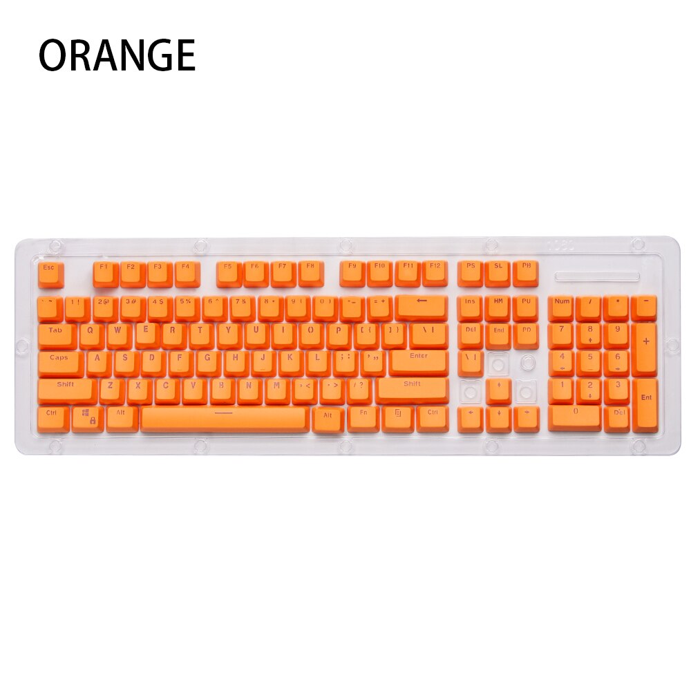 1Set 443*152*30mm Universal PBT 104 Keys Dual-color Backlit Mechanical Keyboard Keycap DIY Keyboard Accessories: Orange