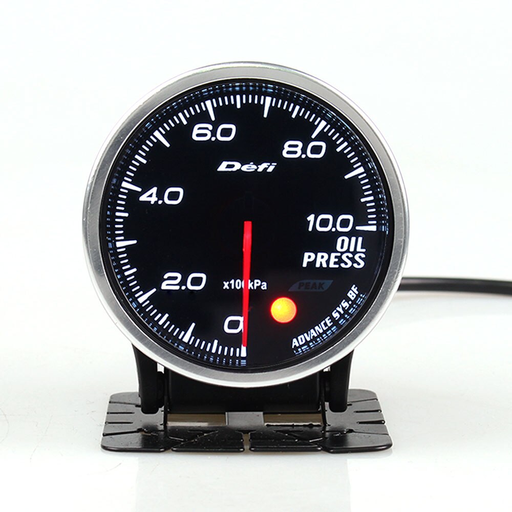 2.5" Defi BF 60MM Oil Fuel Pressure Gauge Meter With 7 Colors backlight Adjustable 0~10 Bar Fit 12V Cars With Sensor: Default Title