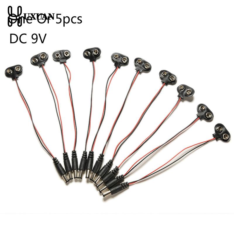 Ein Oder 5 stücke Experimentelle 9V Batterie Snap Power Kabel Zu DC 9V Clip Männlichen Linie Batterie Adapter für Arduino DIY Jack Stecker