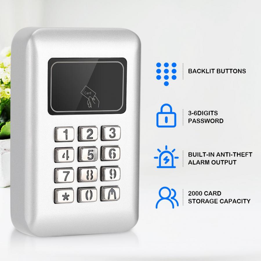 Tastaturlås smart metal adgangskontrol adgangskode + id-kort baggrundsbelyst knap til hjemmekontor adgangssystem
