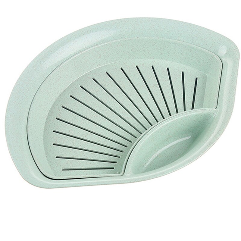 Plateau rond Double couche pour boulettes | 1 pièce, plateau de vidange avec soucoupe plongeante assiette de collation fruits français porte-frites plat poêle ustensiles de cuisine