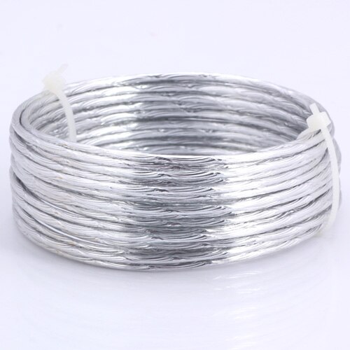 1M/5M lot 2.0mm Various Patterns Aluminum wire gold/silver soft craft versatile metal wire DIY Handmade jewelry making: 2mm Silver  D / 1M