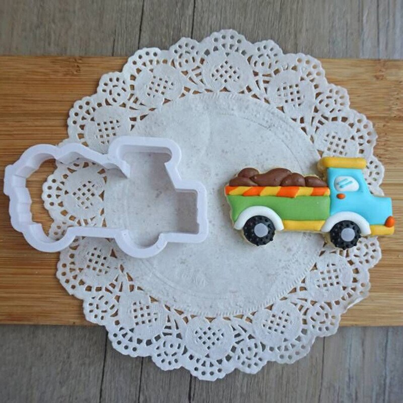 8 stuks/set plastic diy transport auto koekjesvorm cake gebak fondant mal stempels uitsteker taart decoratie gereedschap